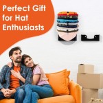 壓克力壁掛式帽子架，兩件裝，黑色，適用於衣櫥、臥室、車庫和門邊的帽子收納方案